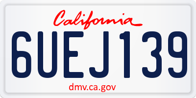 CA license plate 6UEJ139
