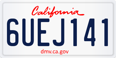 CA license plate 6UEJ141