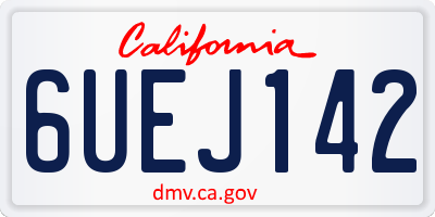 CA license plate 6UEJ142