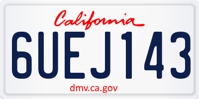 CA license plate 6UEJ143