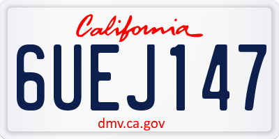 CA license plate 6UEJ147