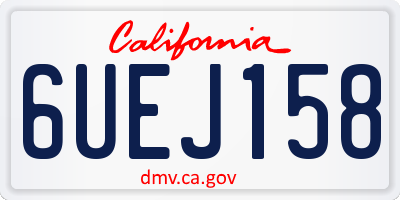 CA license plate 6UEJ158