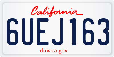 CA license plate 6UEJ163