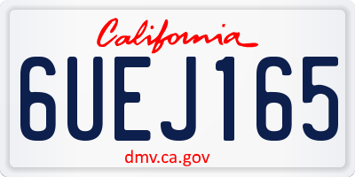 CA license plate 6UEJ165