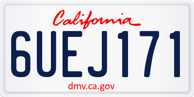 CA license plate 6UEJ171