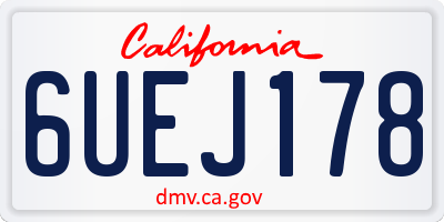 CA license plate 6UEJ178