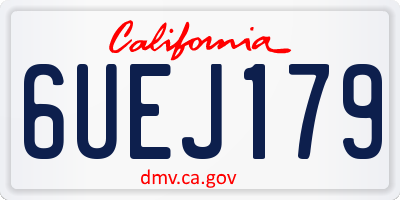 CA license plate 6UEJ179