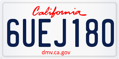 CA license plate 6UEJ180