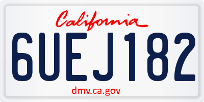 CA license plate 6UEJ182