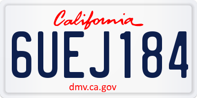 CA license plate 6UEJ184