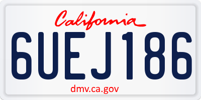 CA license plate 6UEJ186