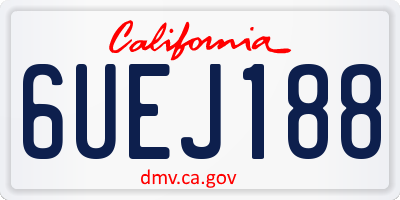 CA license plate 6UEJ188
