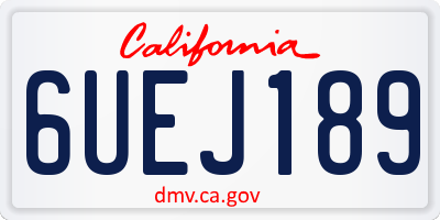 CA license plate 6UEJ189