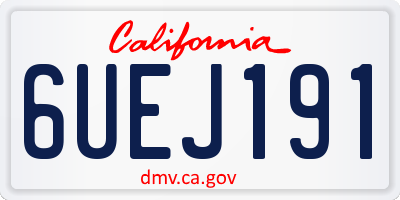CA license plate 6UEJ191