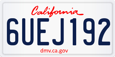 CA license plate 6UEJ192