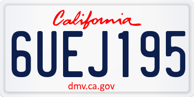 CA license plate 6UEJ195