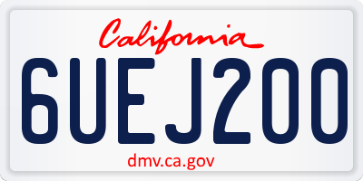 CA license plate 6UEJ200