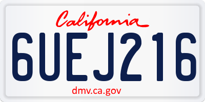 CA license plate 6UEJ216
