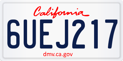 CA license plate 6UEJ217