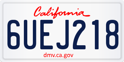 CA license plate 6UEJ218