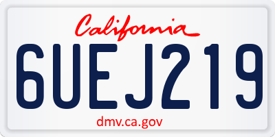 CA license plate 6UEJ219