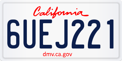 CA license plate 6UEJ221