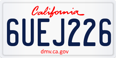 CA license plate 6UEJ226