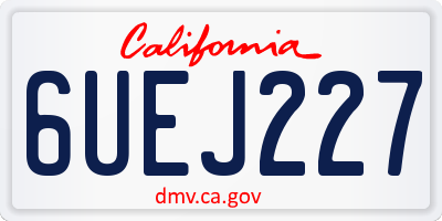 CA license plate 6UEJ227