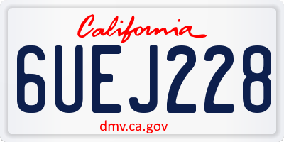 CA license plate 6UEJ228