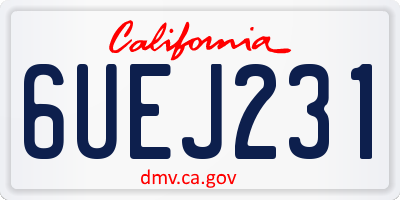 CA license plate 6UEJ231