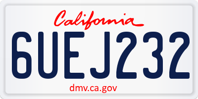 CA license plate 6UEJ232