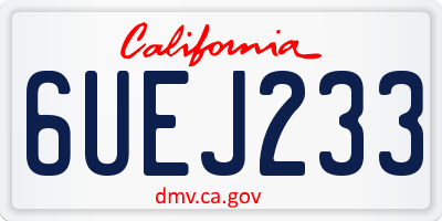 CA license plate 6UEJ233