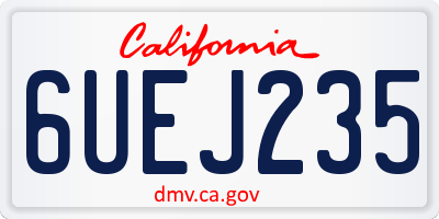 CA license plate 6UEJ235