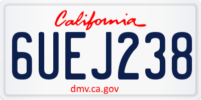 CA license plate 6UEJ238