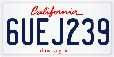 CA license plate 6UEJ239