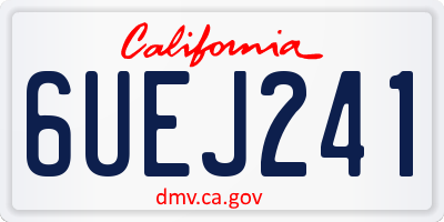 CA license plate 6UEJ241