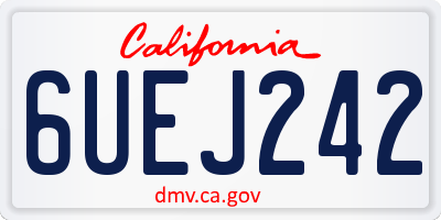 CA license plate 6UEJ242
