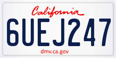 CA license plate 6UEJ247
