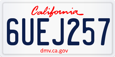 CA license plate 6UEJ257