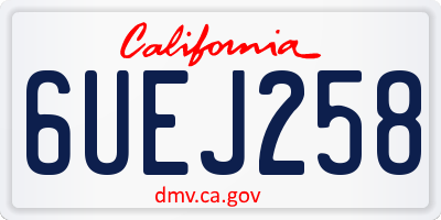 CA license plate 6UEJ258