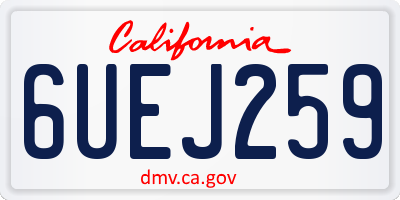 CA license plate 6UEJ259