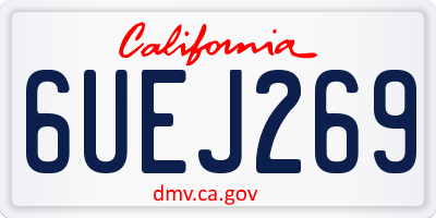 CA license plate 6UEJ269