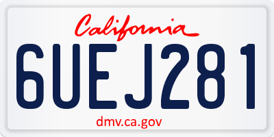 CA license plate 6UEJ281