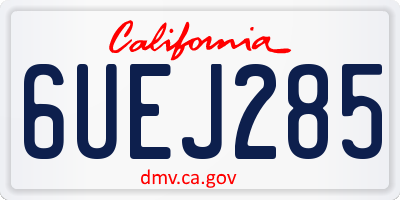 CA license plate 6UEJ285