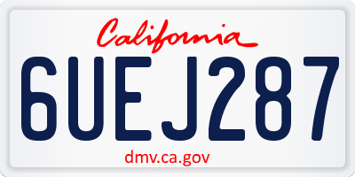 CA license plate 6UEJ287