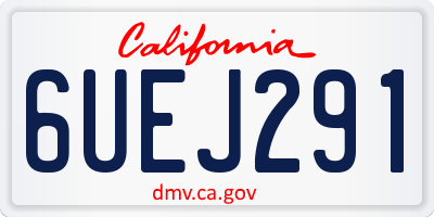 CA license plate 6UEJ291