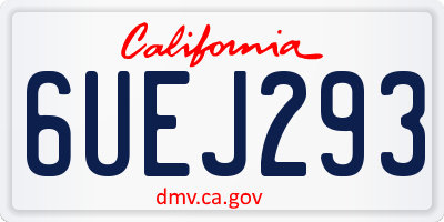 CA license plate 6UEJ293