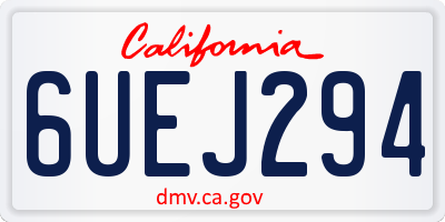 CA license plate 6UEJ294
