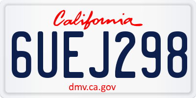 CA license plate 6UEJ298