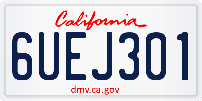 CA license plate 6UEJ301